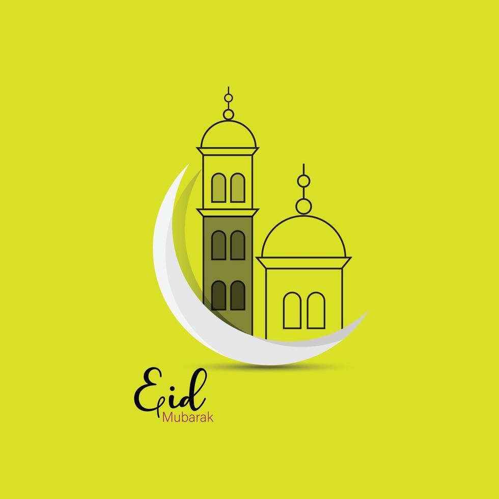 eid ul fitr, eid ul-adha. religieux vacances sont célèbre par les musulmans mondial. Créatif concept vecteur