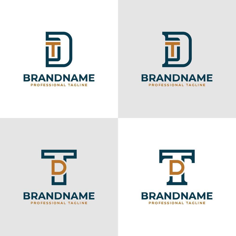 élégant des lettres dt et td monogramme logo, adapté pour affaires avec td ou dt initiales vecteur