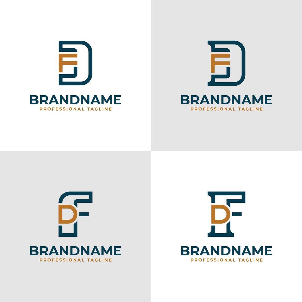 élégant des lettres df et fd monogramme logo, adapté pour affaires avec fd ou df initiales vecteur