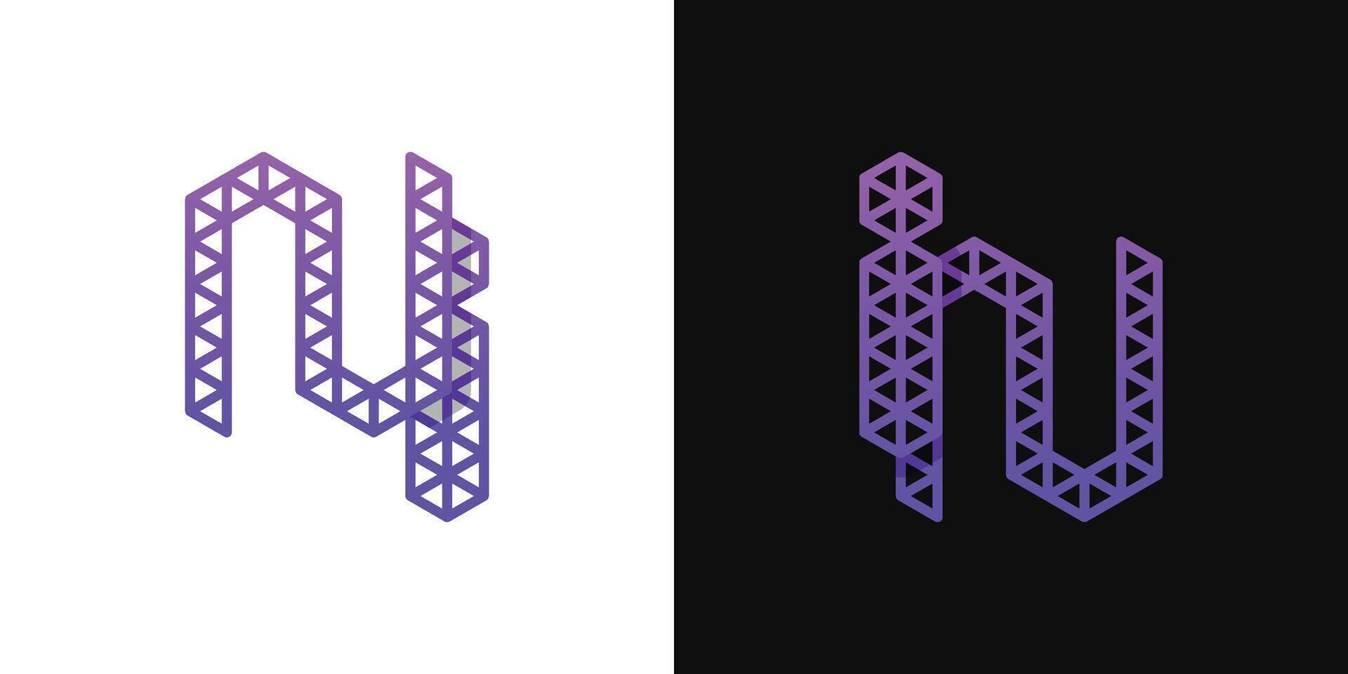 des lettres dans et ni polygone logo, adapté pour affaires en relation à polygone avec dans ou ni initiales vecteur