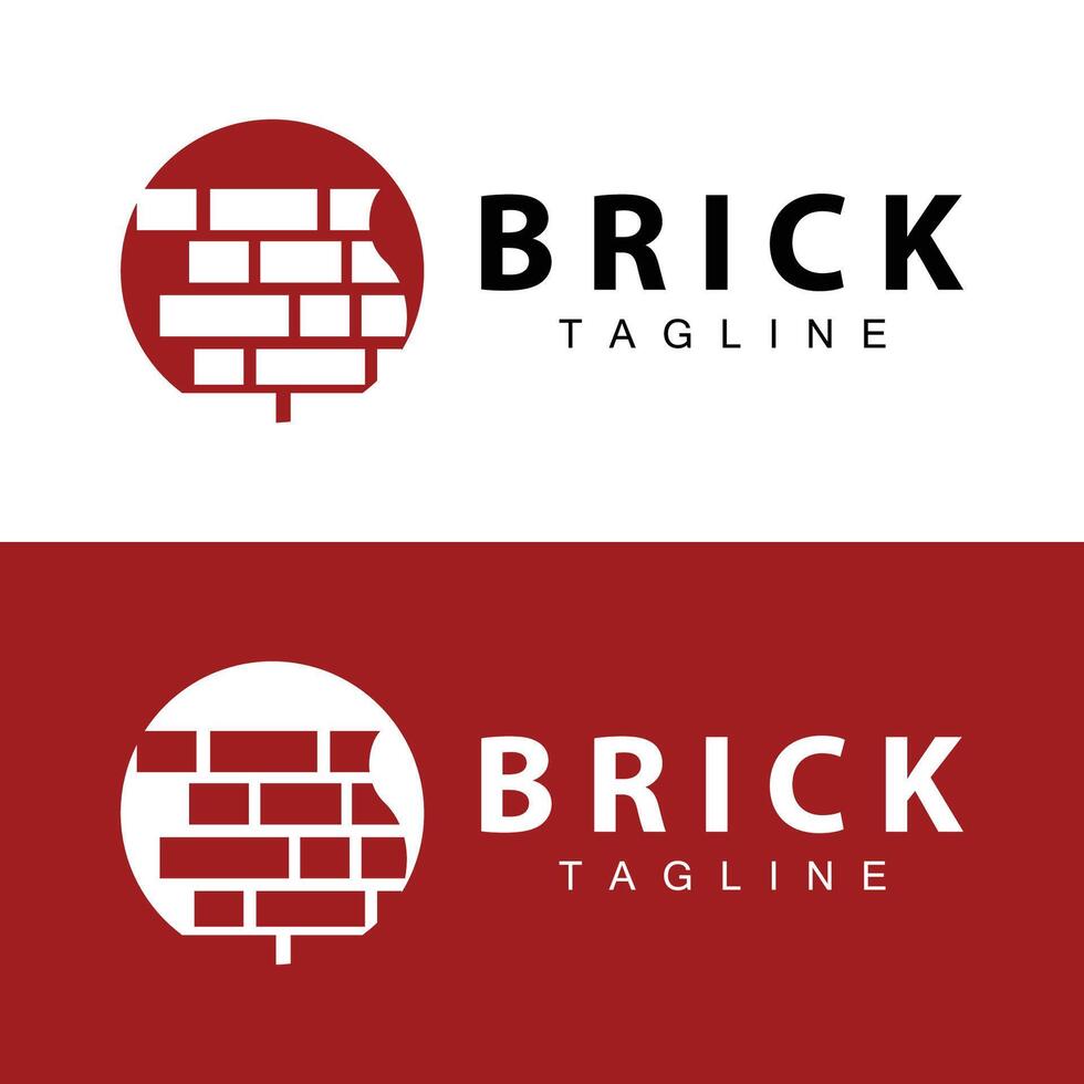 abstrait conception Facile rouge brique logo vecteur bâtiment Matériel modèle illustration