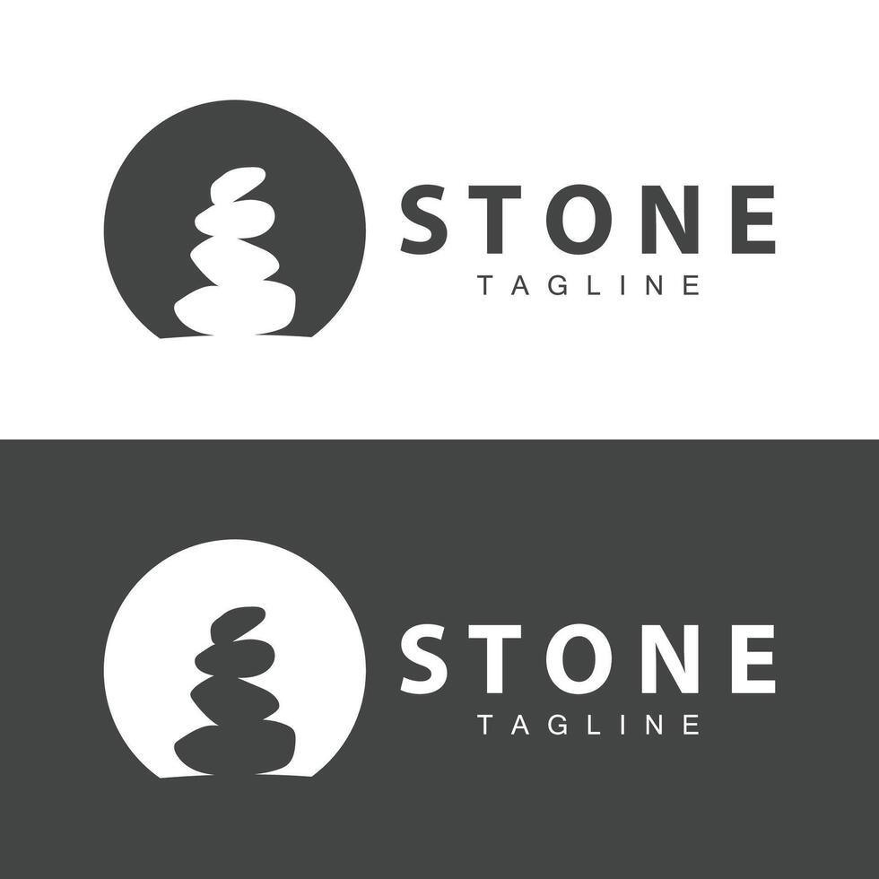 pierre vecteur logo, pierre conception équilibre Étape importante vecteur modèle symbole illustration