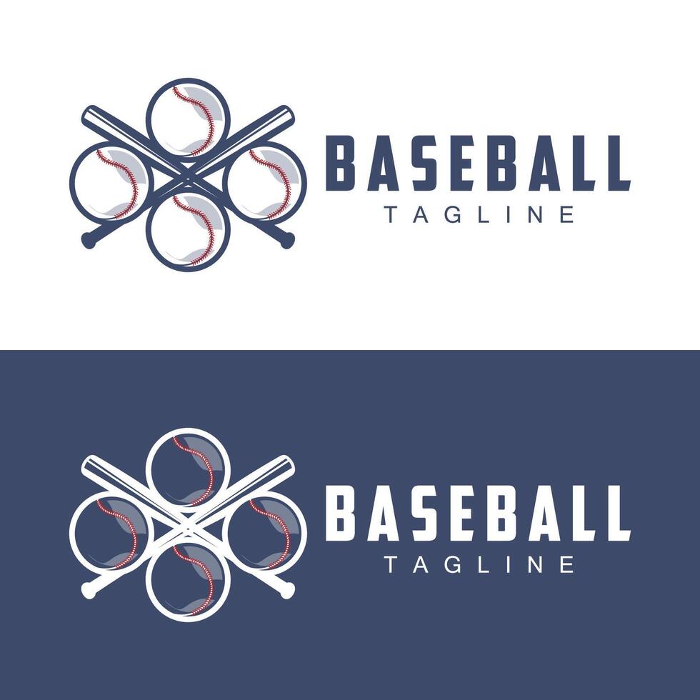 moderne vecteur base-ball logo base-ball balle molle sport Facile chauve souris et Balle modèle illustration