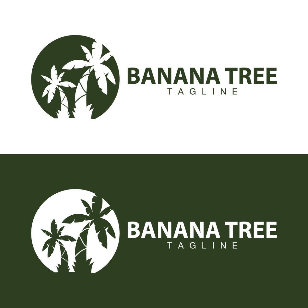 banane arbre logo, fruit arbre plante vecteur, silhouette conception, modèle illustration vecteur