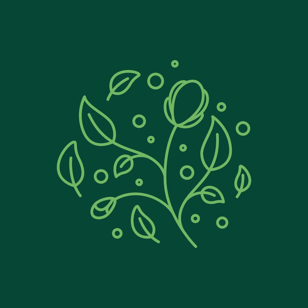 fleur plante feuilles tomber laissez tomber l'eau nettoyer minimaliste Facile lignes féminin logo conception vecteur icône illustration