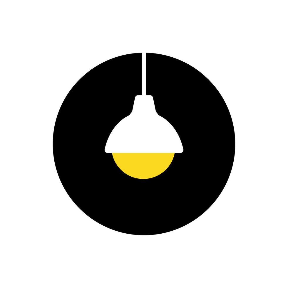 lampe décoratif intérieur cercle moderne minimaliste Facile logo conception vecteur icône illustration
