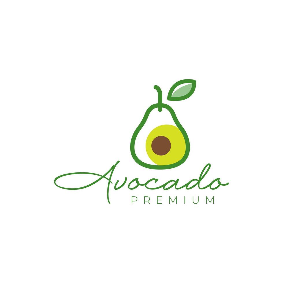 Frais Avocat fruit moderne style lignes Facile coloré logo conception vecteur icône illustration