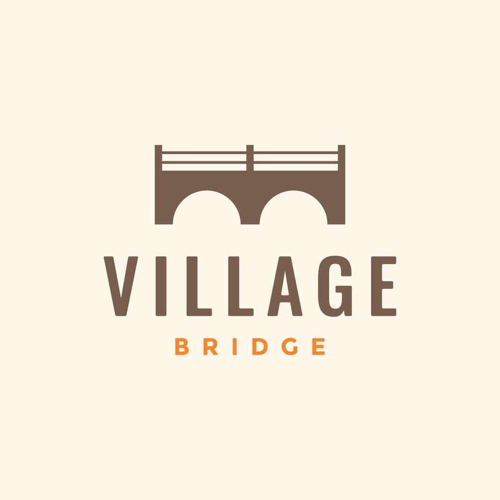 cambre pont classique construction Légende rivière village branché logo conception vecteur icône illustration