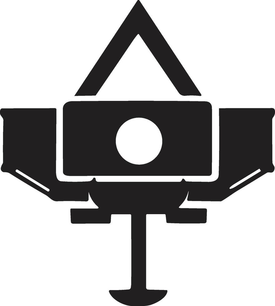 Sécurité caméra logo dans moderne minimal vecteur