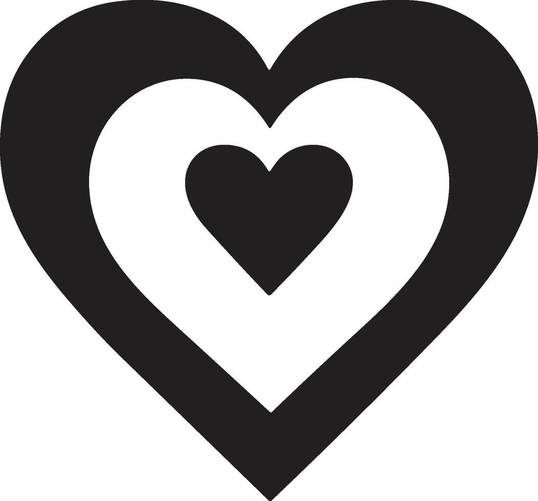 ancien cœur logo dans moderne minimal style vecteur