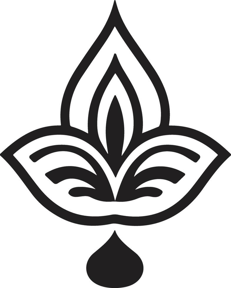 feuille et fleur logo pour yoga dans moderne minimal style vecteur