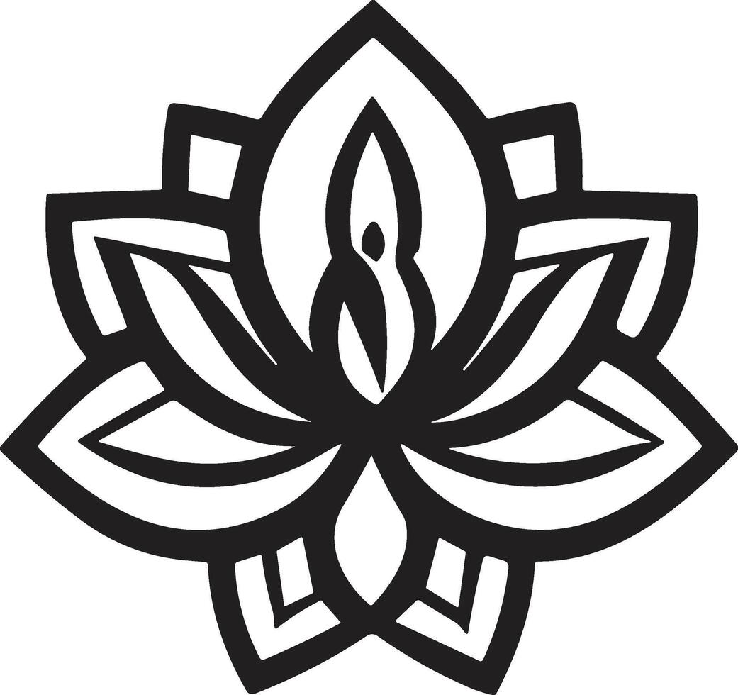 feuille et fleur logo pour yoga dans moderne minimal style vecteur