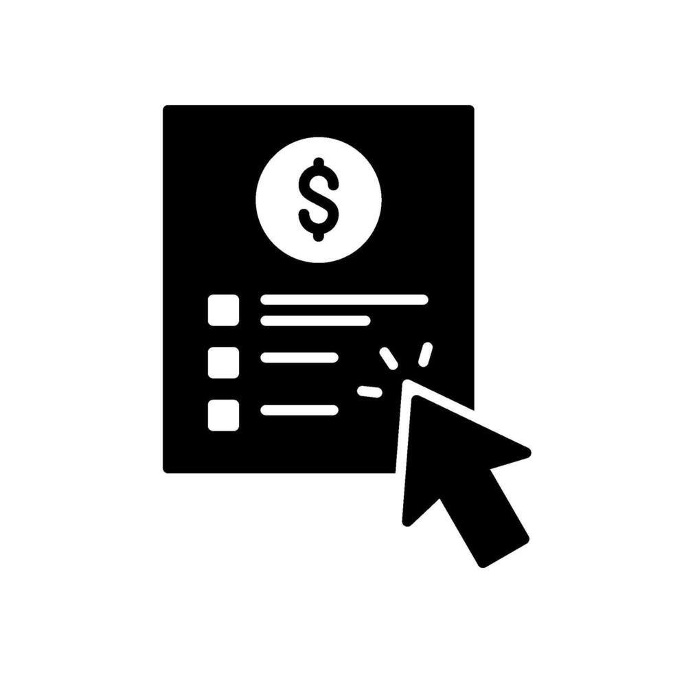 Cliquez sur icône à créer un facture d'achat ou facture vecteur