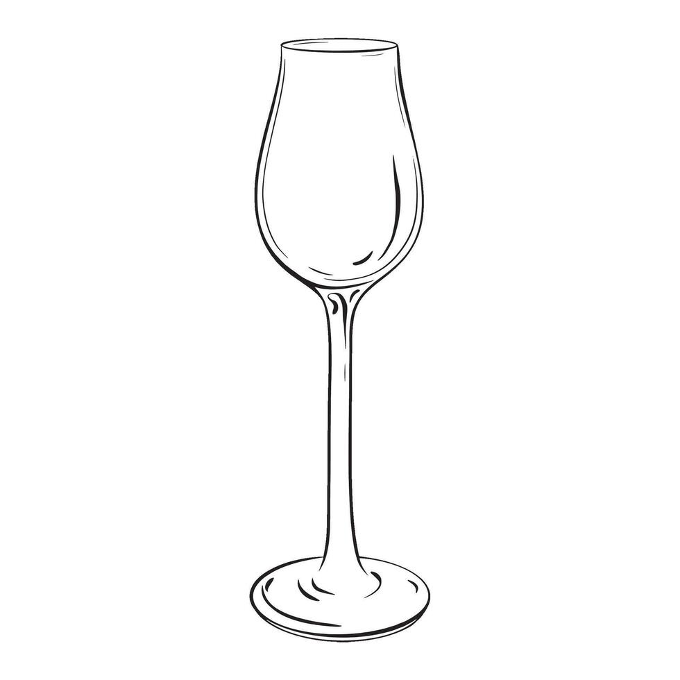 monochromatique illustration de une du vin verre sur une plaine Contexte vecteur