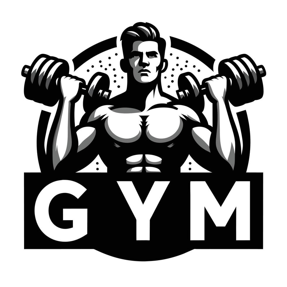 Gym centre logo, logo conception pour Gym centre vecteur