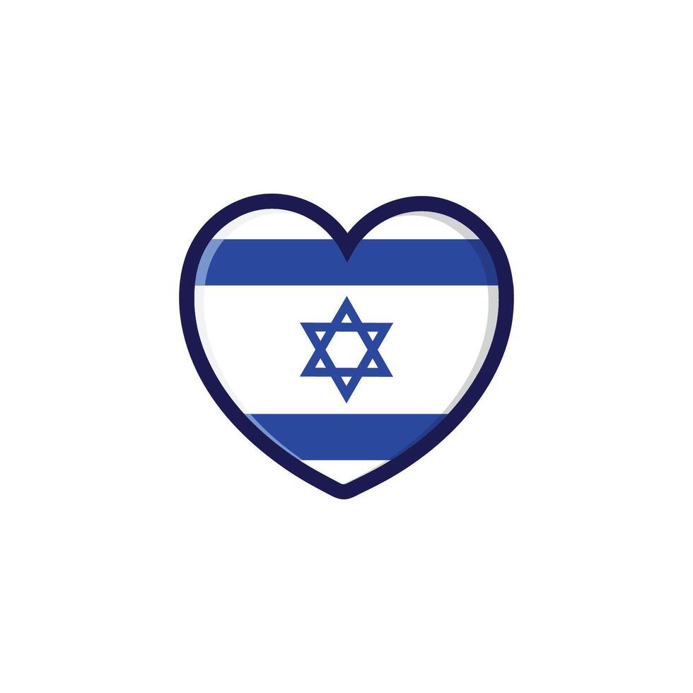 l'amour cœur dans le forme de le Israël drapeau vecteur