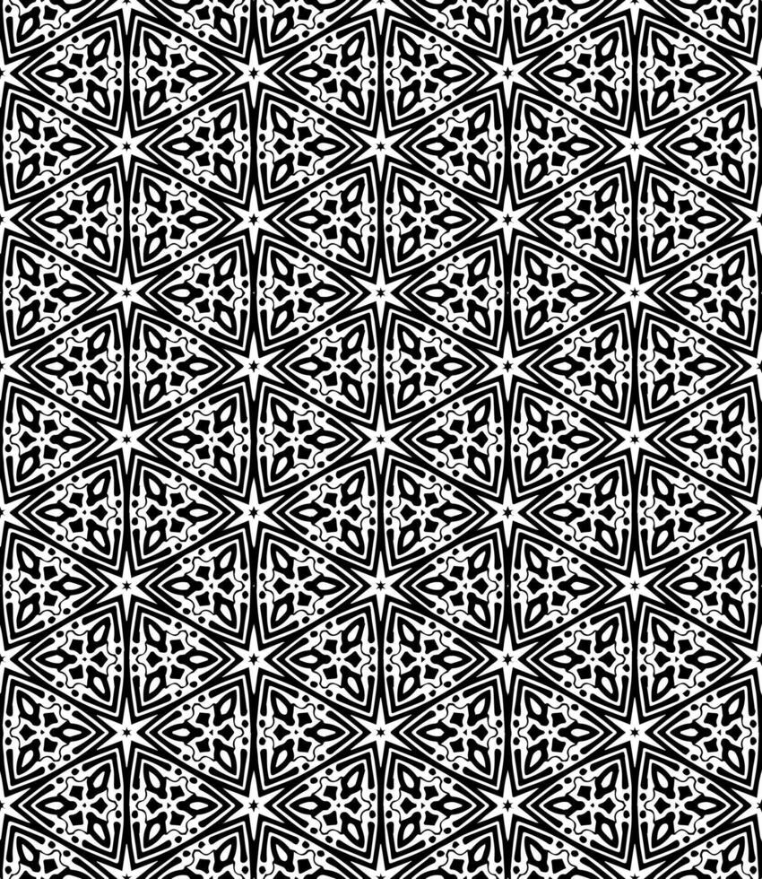 motif abstrait sans couture noir et blanc. arrière-plan et toile de fond. conception ornementale en niveaux de gris. vecteur