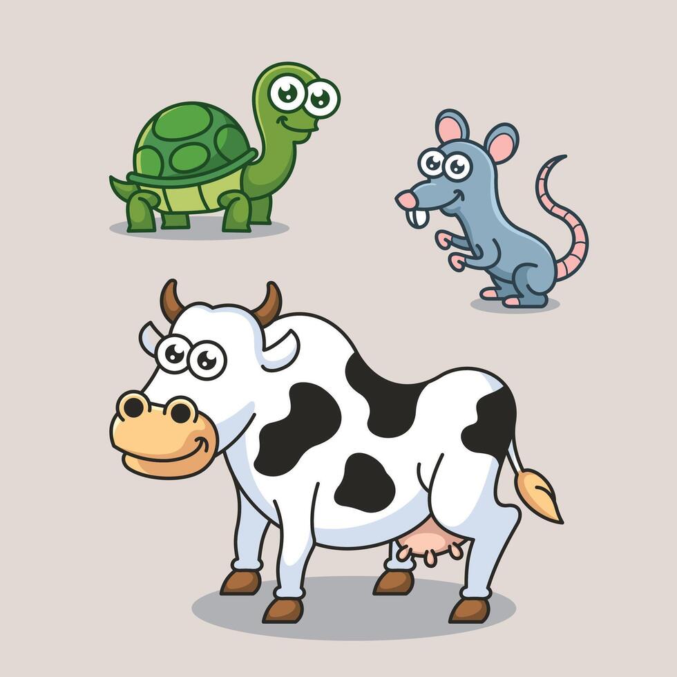 dessin animé ferme Grange national animal pour éducation des gamins les enfants vecteur conception art
