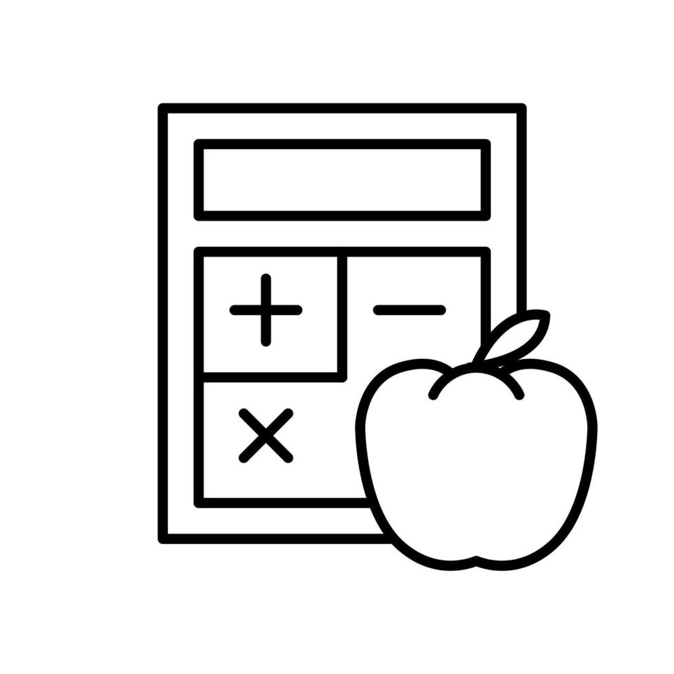 compter calories contour icône mince vecteur conception bien pour site Internet ou mobile app