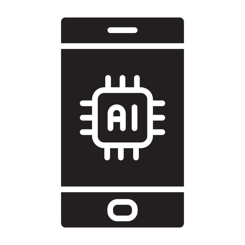 artificiel intelligence intelligent téléphone ai icône. vecteur