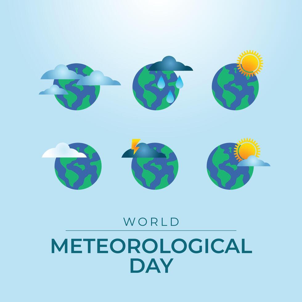 monde météorologique journée conception modèle bien pour fête usage. météorologique vecteur illustration. plat conception. vecteur eps dix.