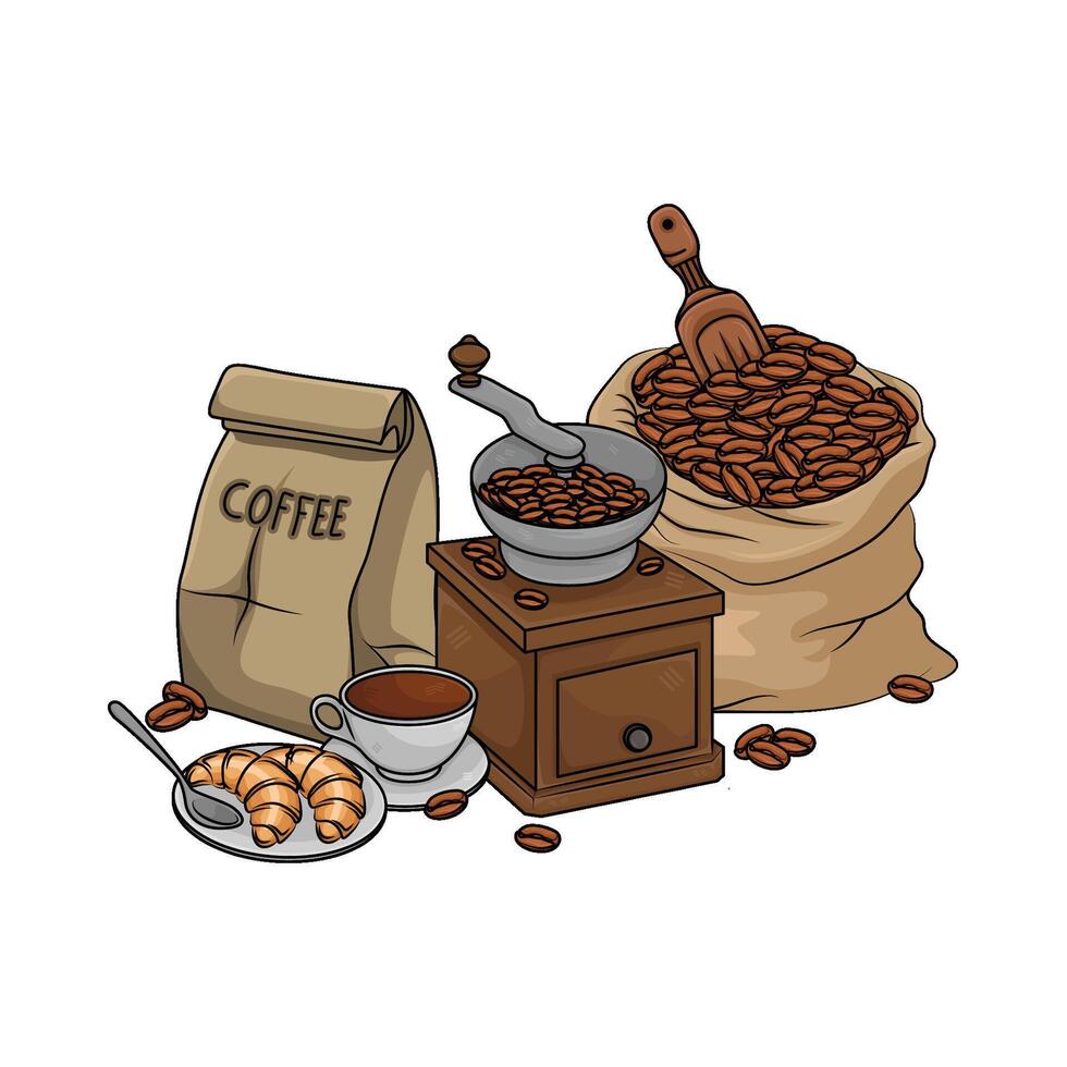 illustration de café broyeur vecteur