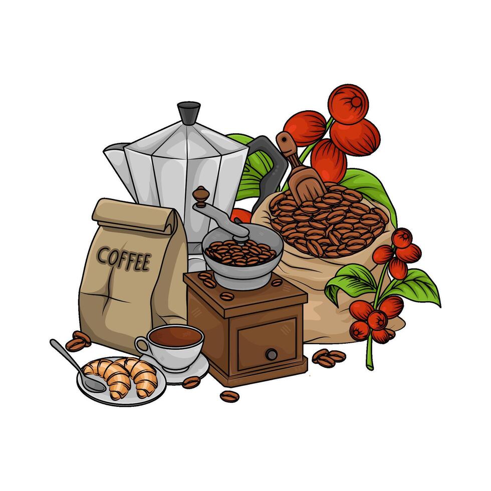 illustration de café broyeur vecteur