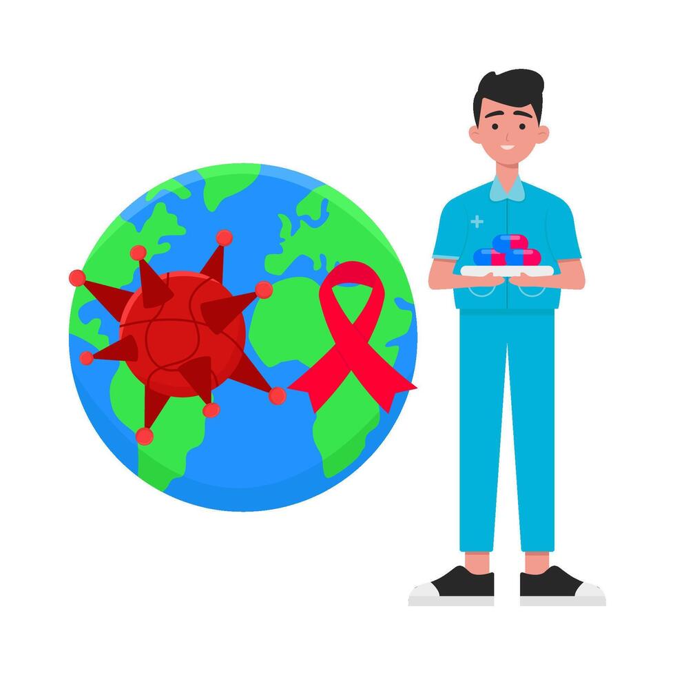illustration de la journée mondiale du sida vecteur