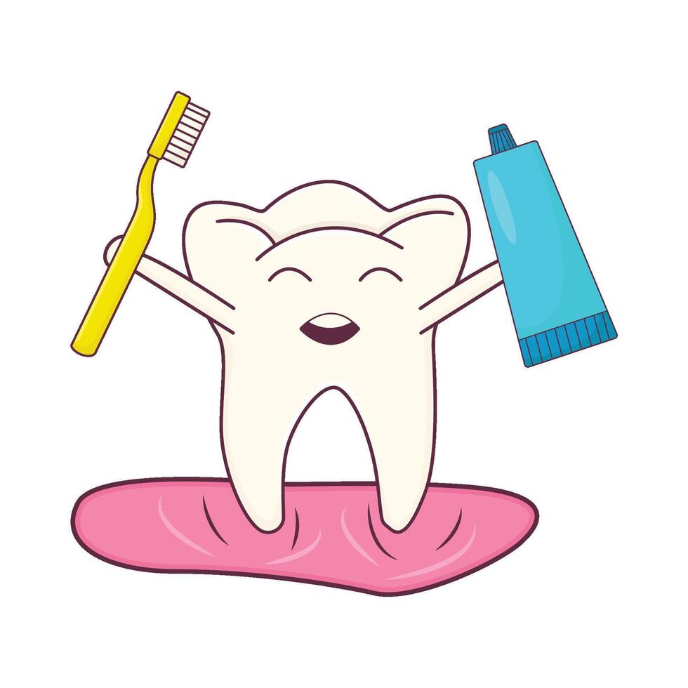 illustration de brossage les dents vecteur