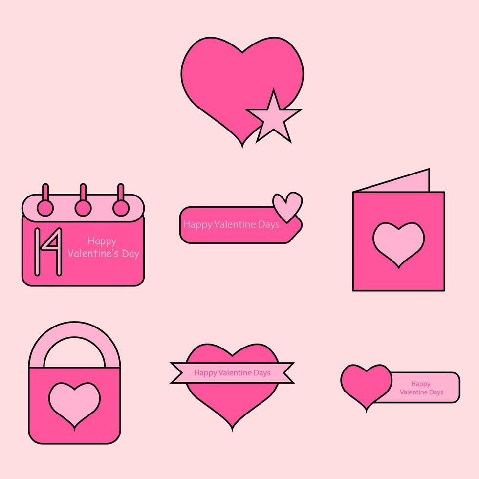 illustration de l'amour pack vecteur