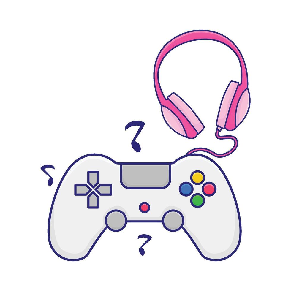 illustration de casque de musique avec Jeu console vecteur