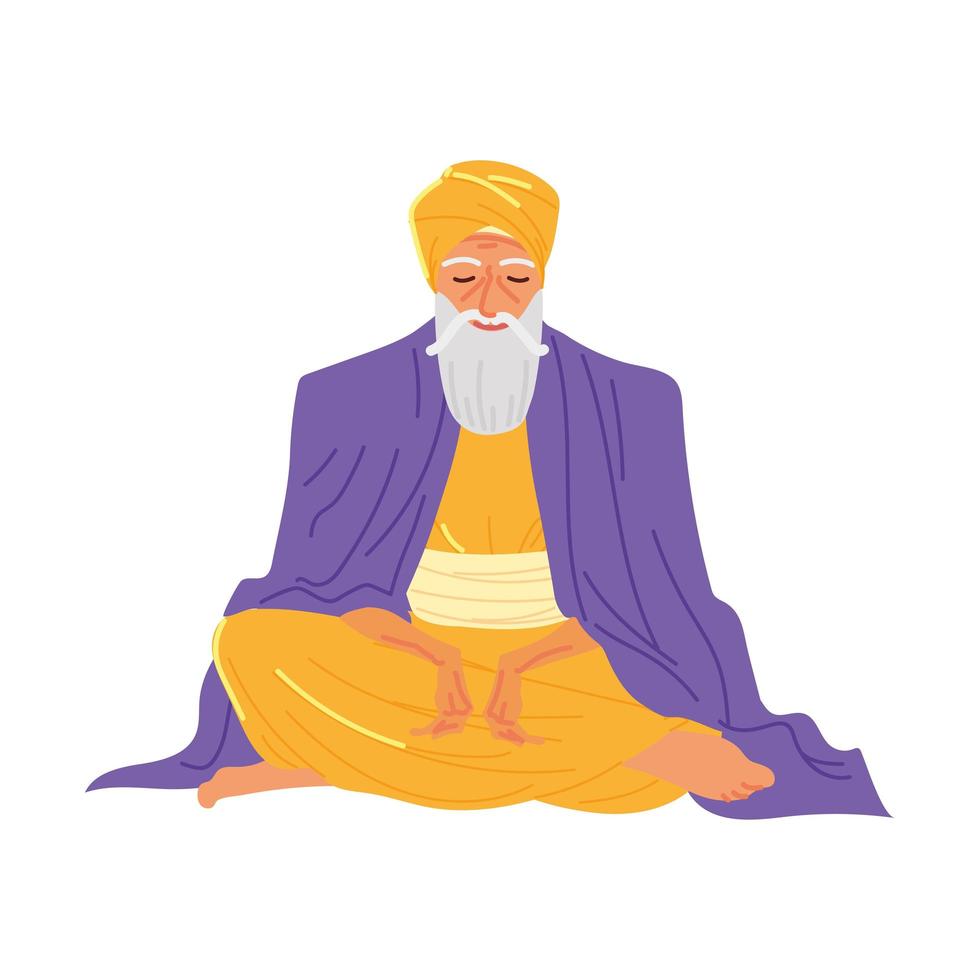 caractère gourou nanak jayanti vecteur