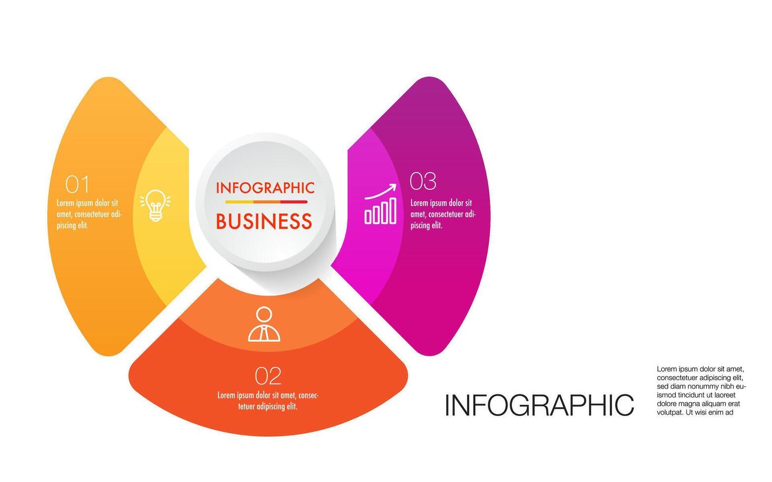 infographie modèle 3 étape une analyse vecteur