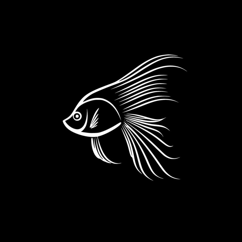 poisson ange - minimaliste et plat logo - vecteur illustration