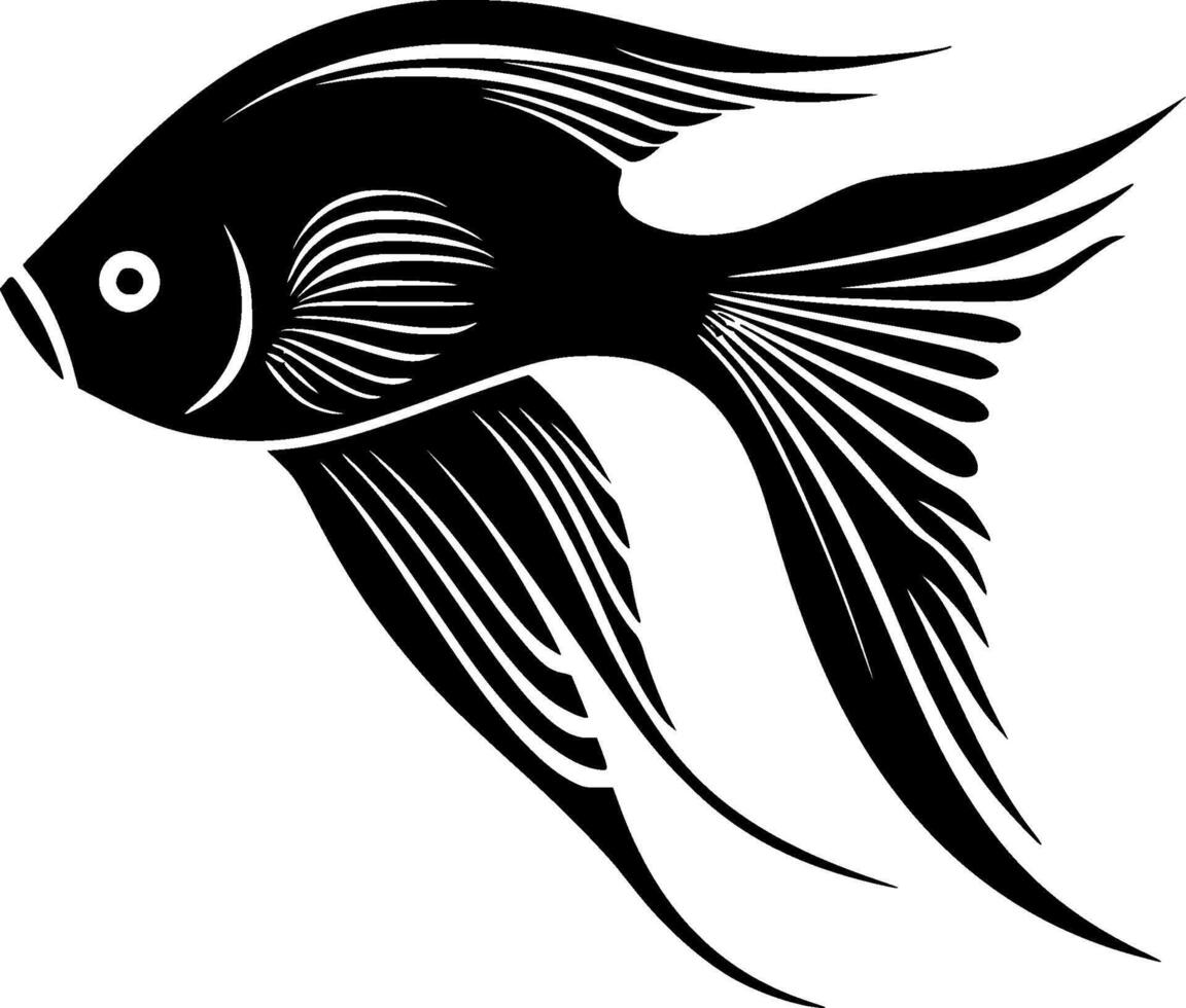 poisson ange - minimaliste et plat logo - vecteur illustration