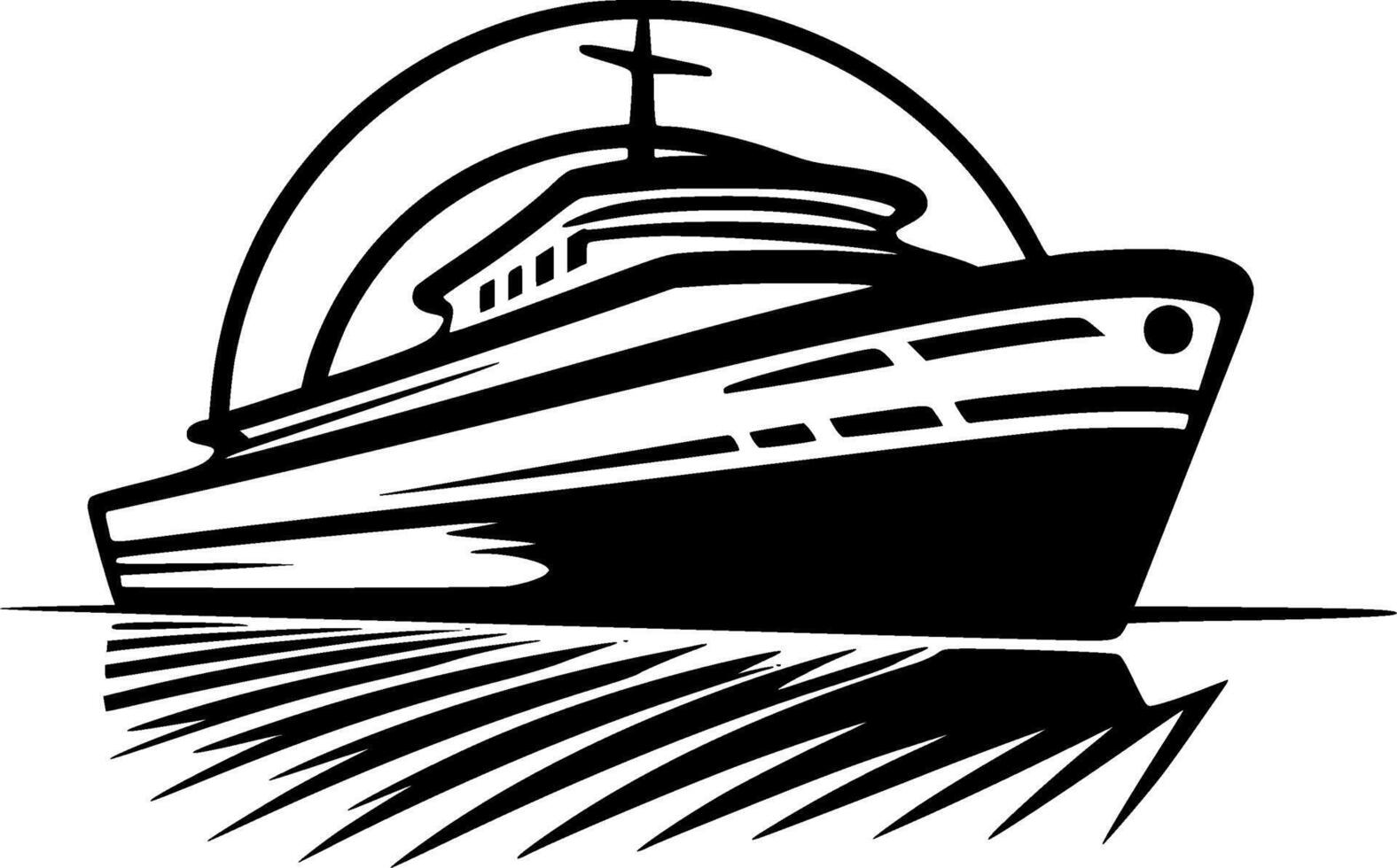 bateau, noir et blanc vecteur illustration