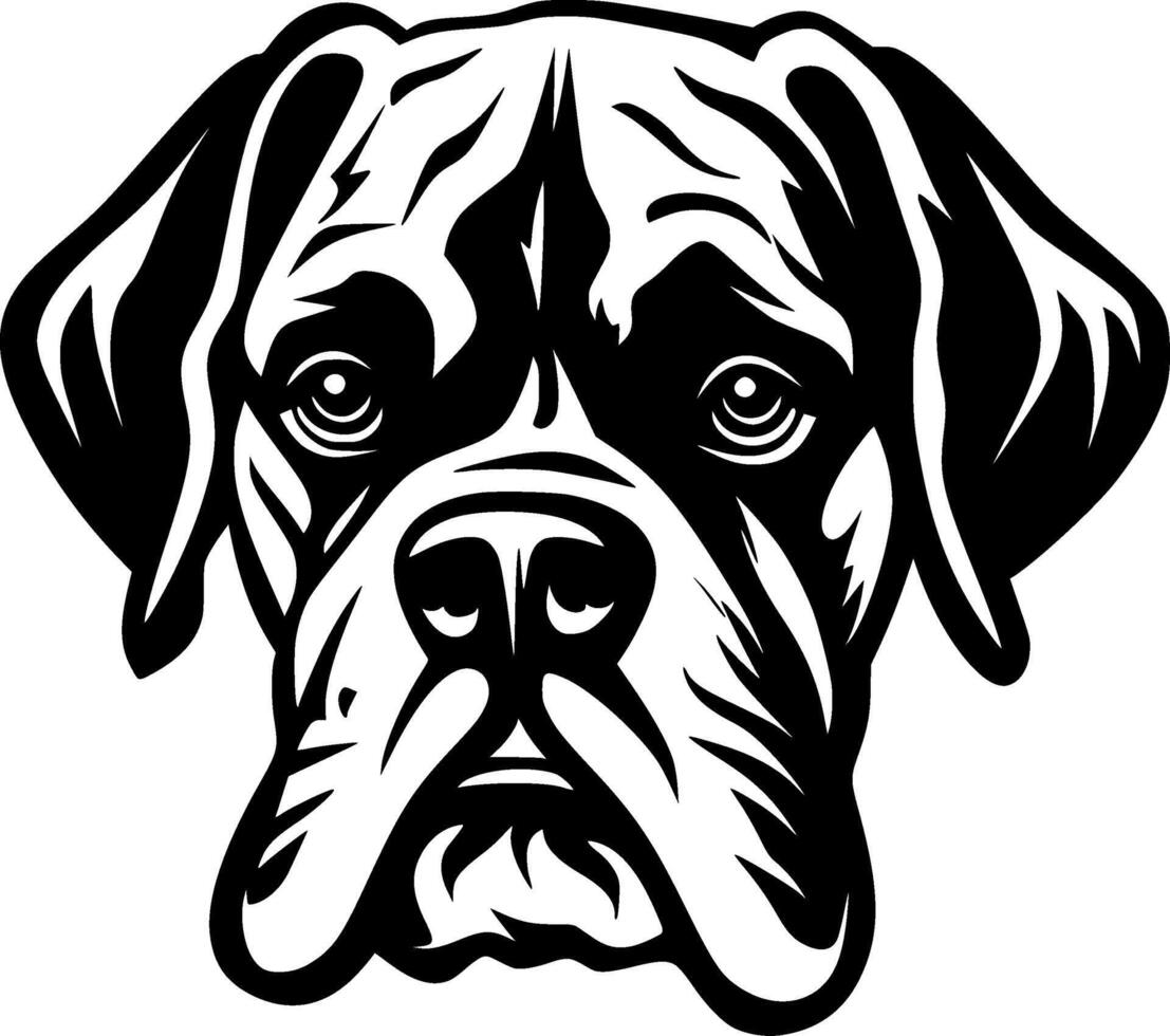 boxeur chien, minimaliste et Facile silhouette - vecteur illustration