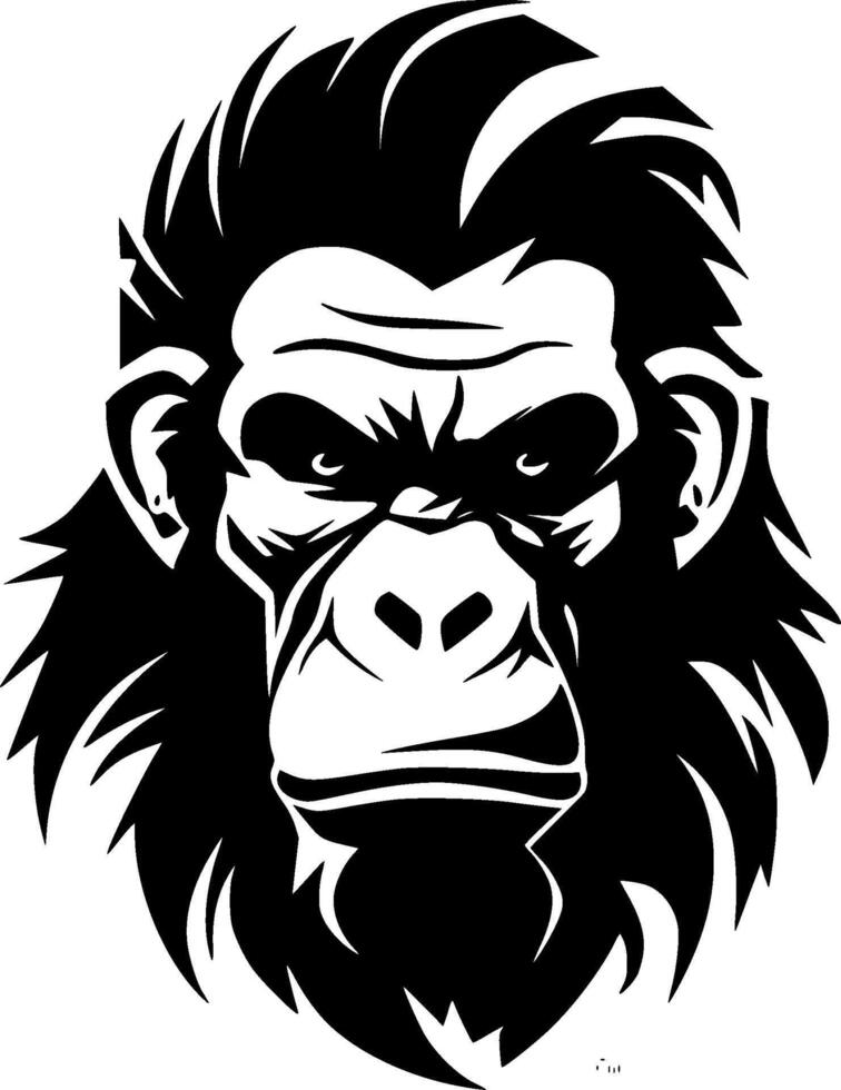 chimpanzé - minimaliste et plat logo - vecteur illustration