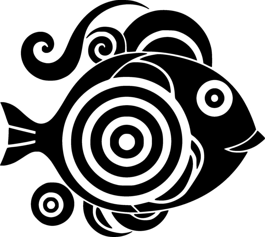 poisson clown, minimaliste et Facile silhouette - vecteur illustration