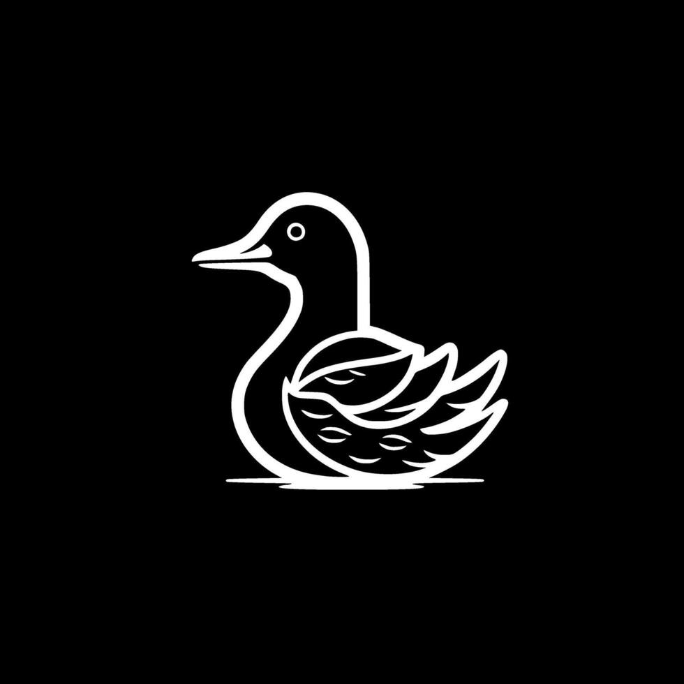 canard - noir et blanc isolé icône - vecteur illustration