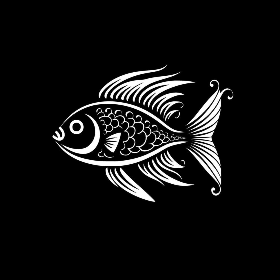 poisson - minimaliste et plat logo - vecteur illustration