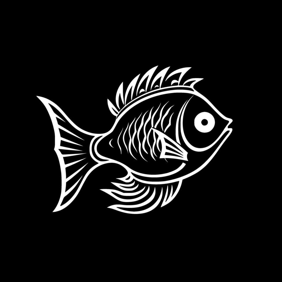 poisson, minimaliste et Facile silhouette - vecteur illustration