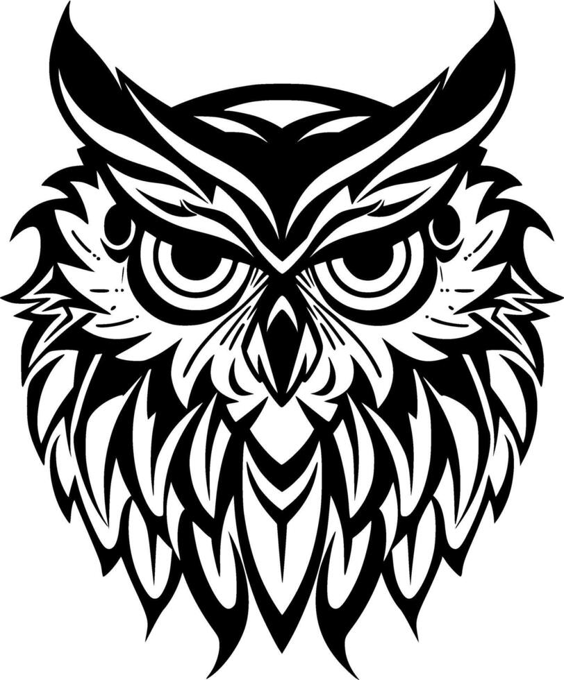 hibou - minimaliste et plat logo - vecteur illustration