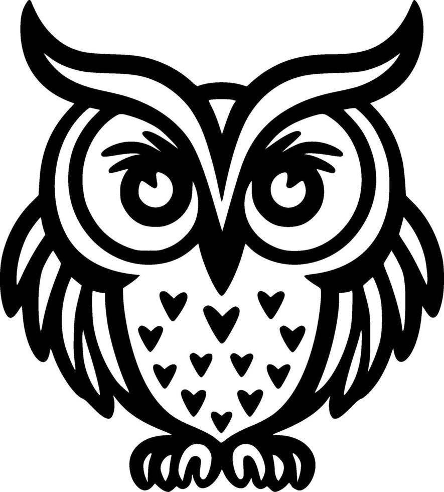 hibou bébé - minimaliste et plat logo - vecteur illustration