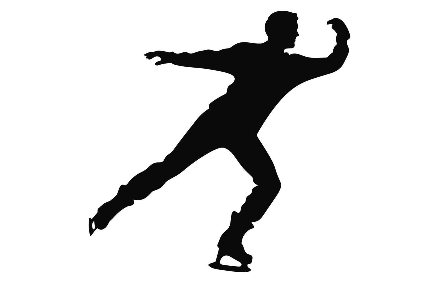 homme figure la glace patinage silhouette vecteur empaqueter, Masculin figure patineur silhouettes noir clipart ensemble