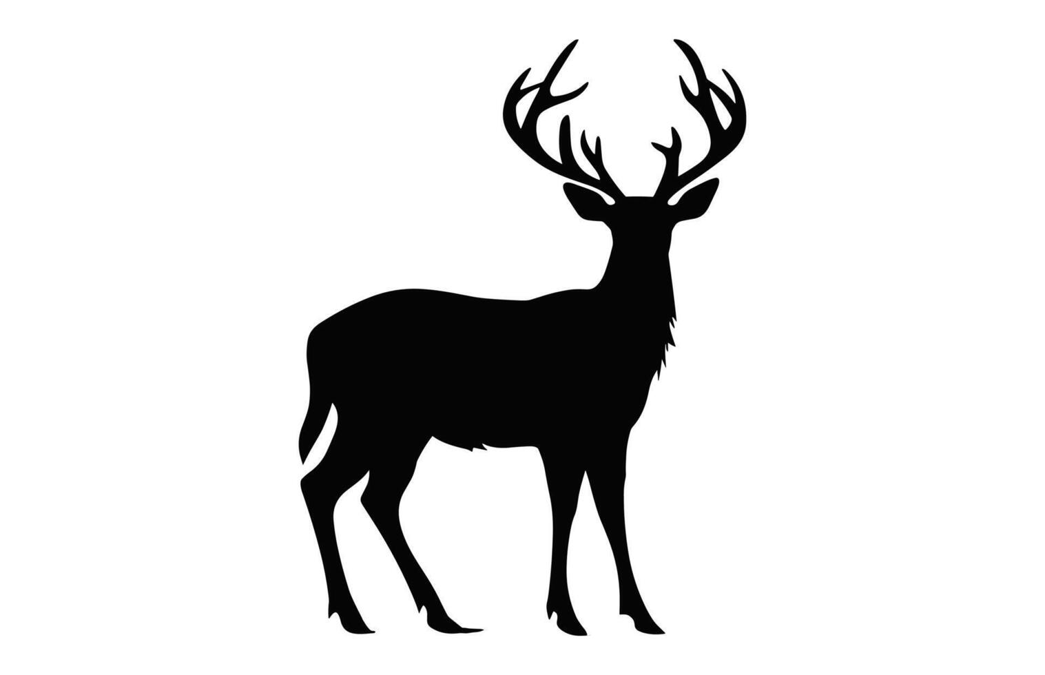 cerf noir silhouette vecteur isolé sur une blanc arrière-plan, cerf ramure clipart