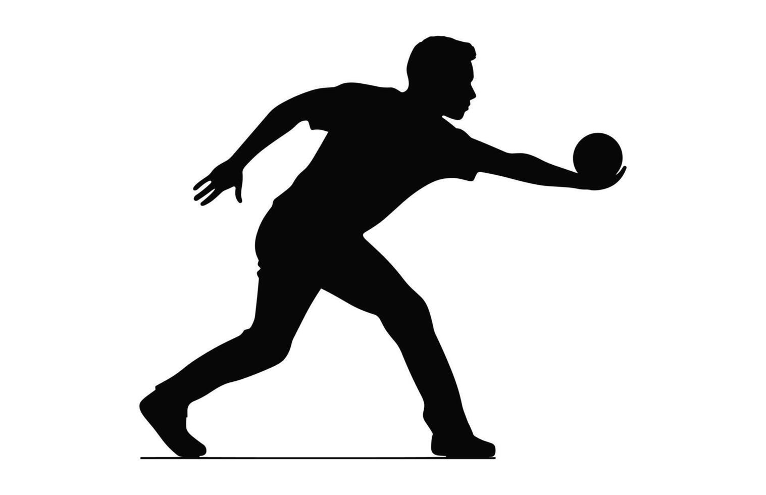 bowling joueur silhouette vecteur, une Masculin melon noir clipart vecteur