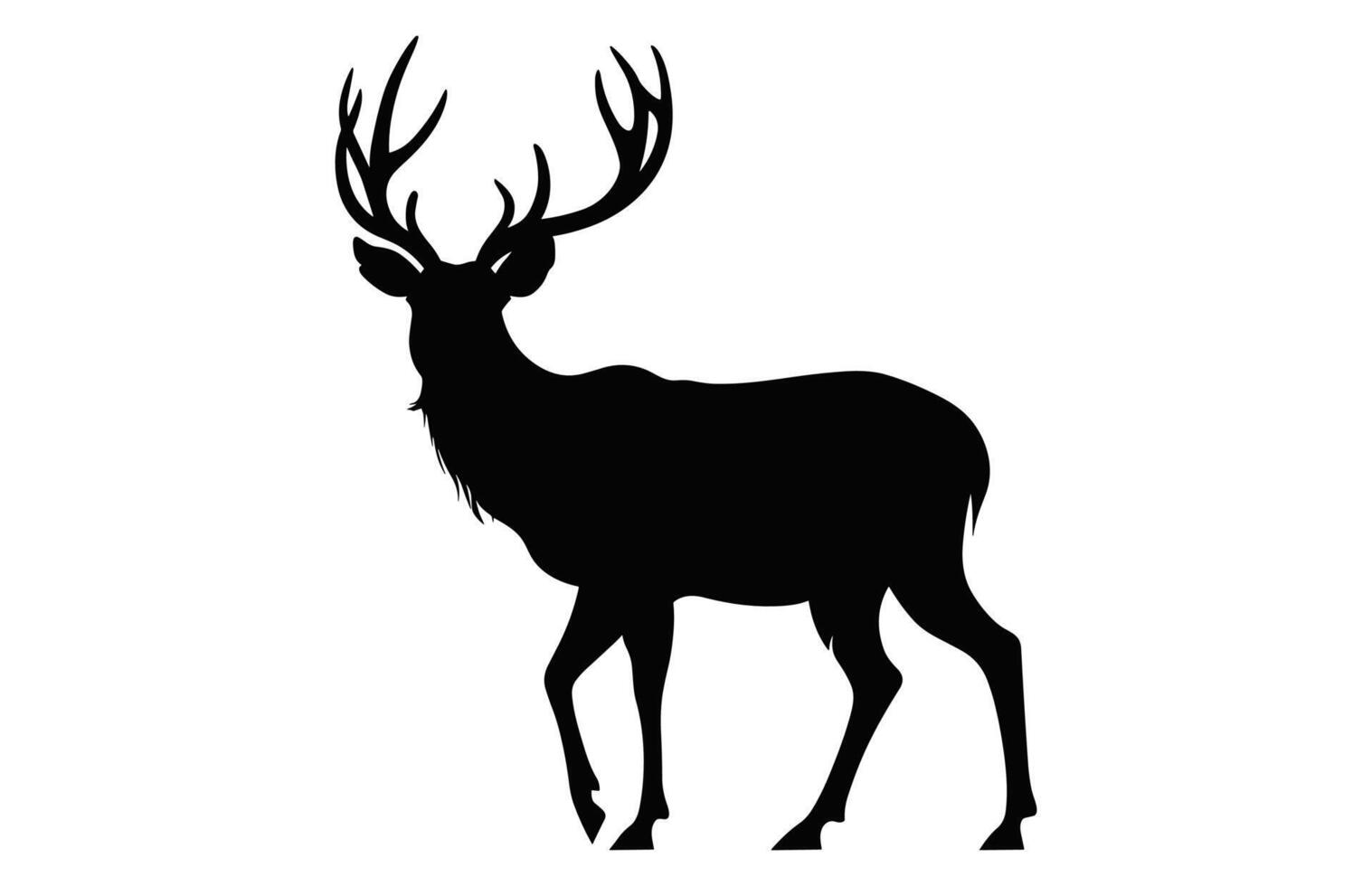 cerf silhouette noir vecteur, cerf ramure clipart isolé sur une blanc Contexte vecteur