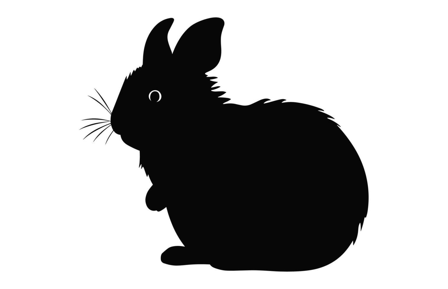 chinchilla animal silhouette vecteur isolé sur une blanc arrière-plan, hamster noir clipart