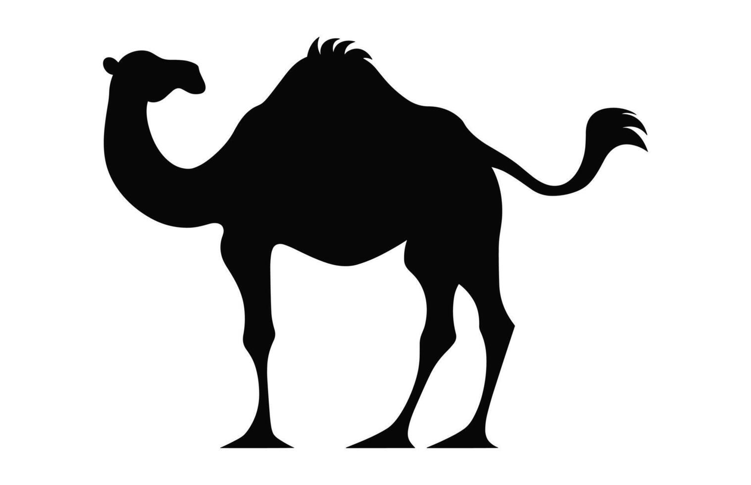 chameau silhouette noir vecteur isolé sur une blanc Contexte